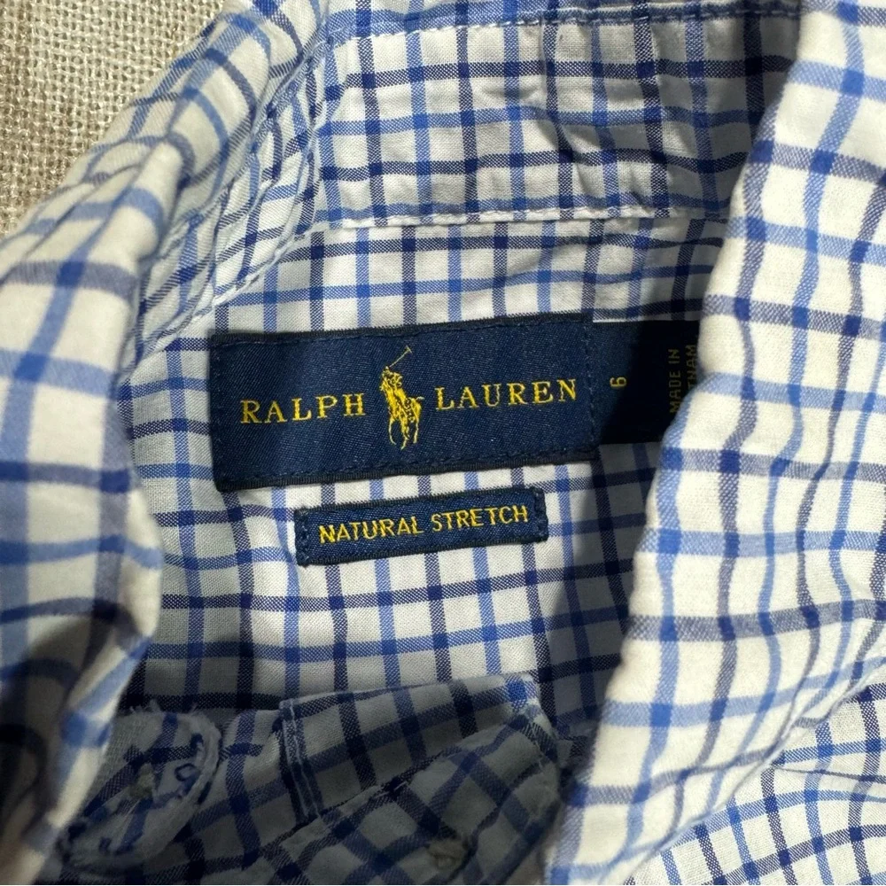 Ralph Lauren Boys Button Down Shirt Lot 3 Plaid Check Size 6/7 EUC